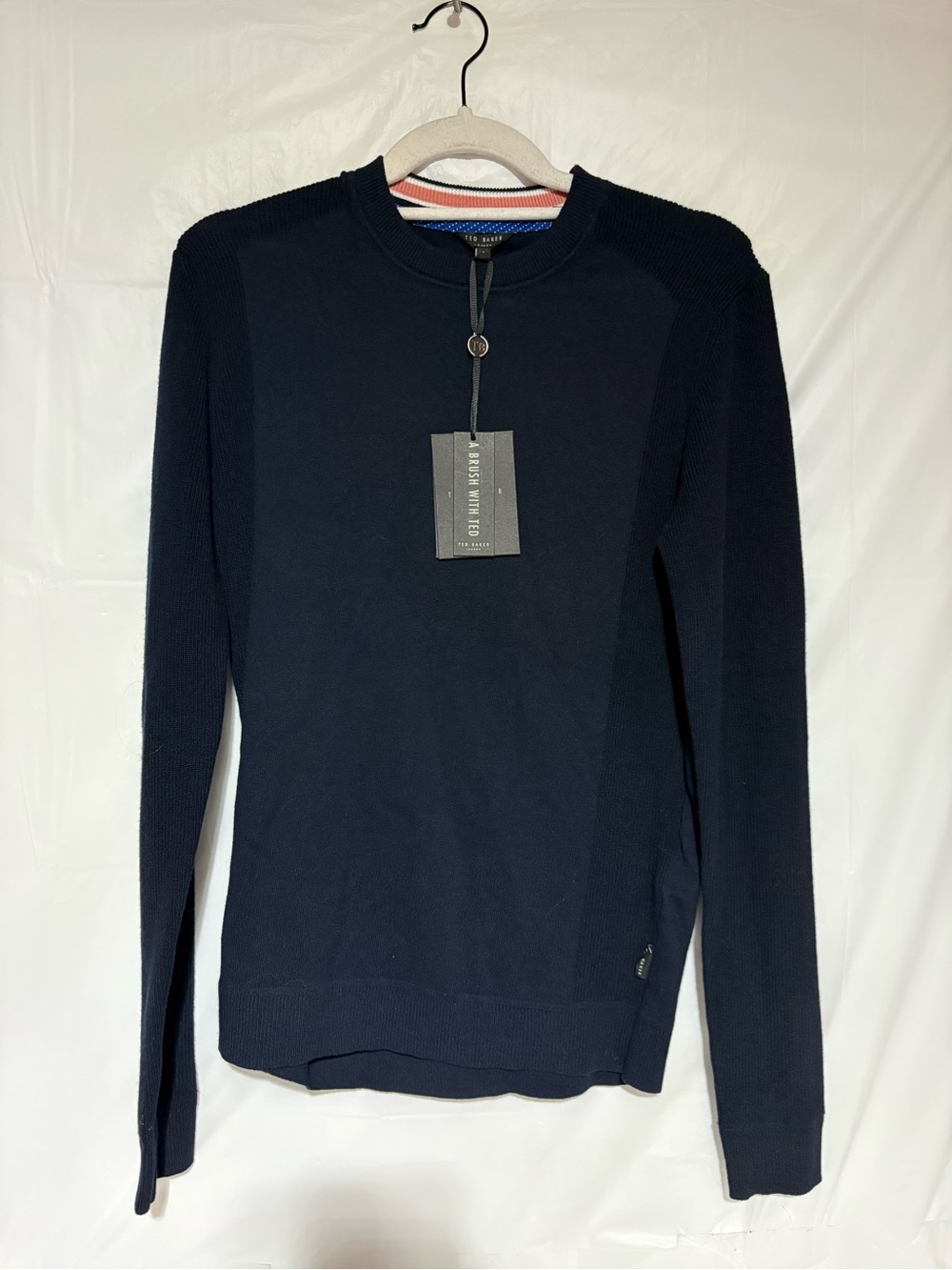 Ted Baker Navy Crewneck Sweater - Men's Slim Knit